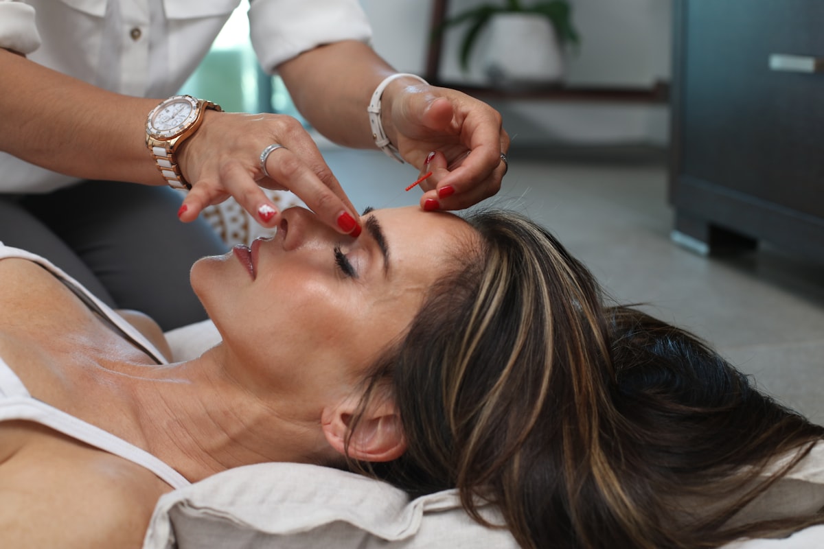 Facial sugar waxing for precise brow, lip, and chin hair removal